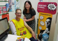 Cllr Pete West receiving the flu vaccination